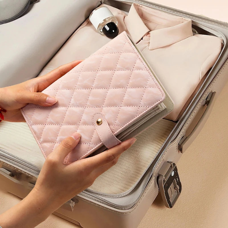 Waffle Pattern Jewelry Organizer PU Leather Anti Tarnish Storage Pouch with Multiple Compartments for Travel