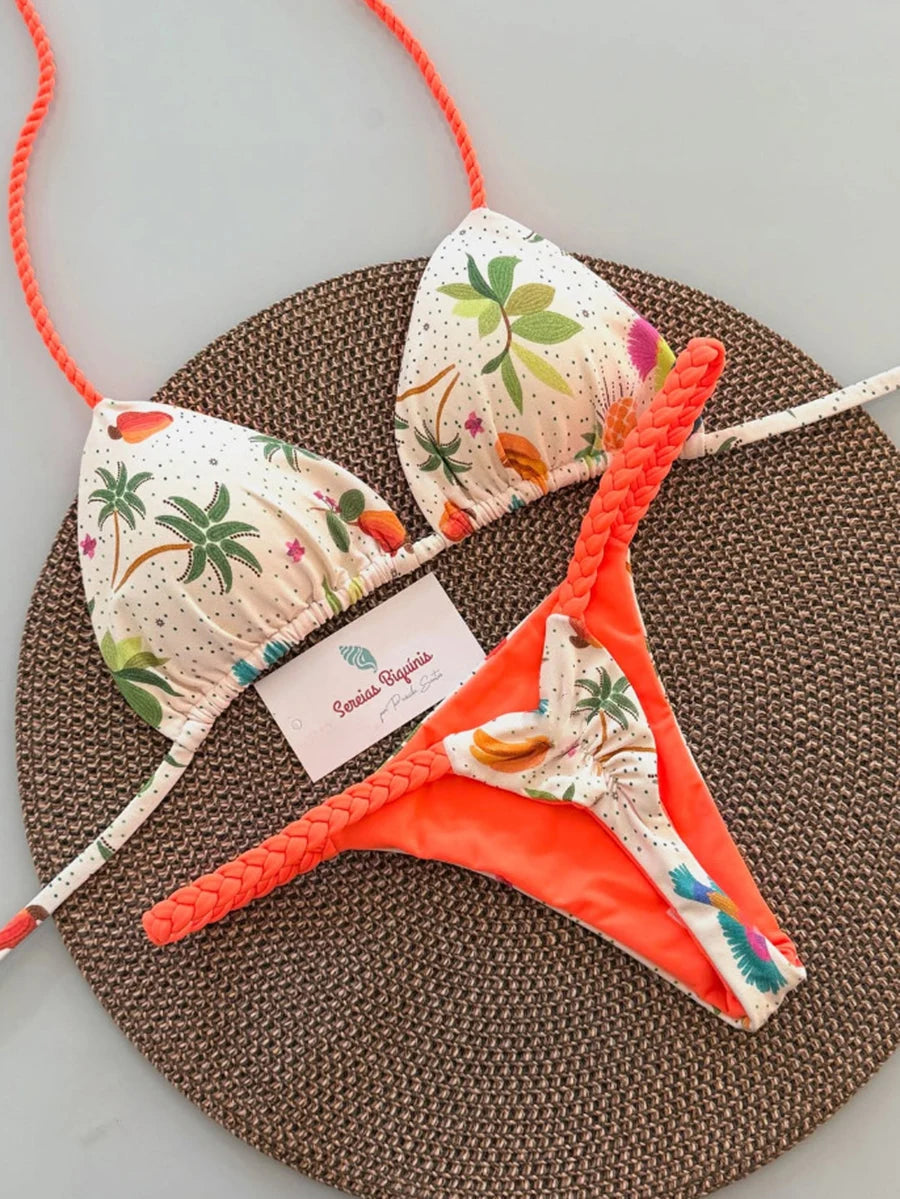 Micro Bikinis 2026 Women Swimsuit New Sexy Swimwear Halter Bikini Set Brazilian Biquini Female Thong Beachwear Party Wear