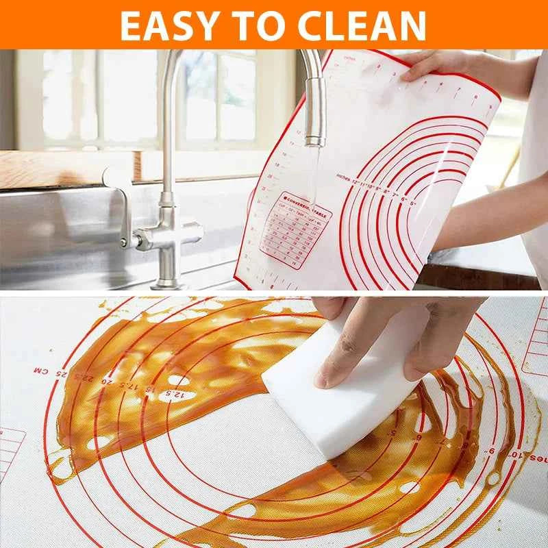 Silicone Pastry Mat with Measurements, 16x24Inch Large Non Stick Non Slip Baking Mat for Rolling Dough, Pizza Pie Crust Fondant