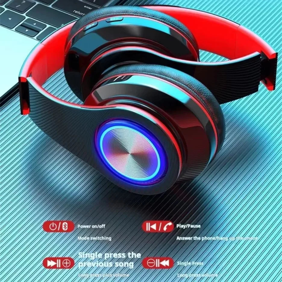 Wireless Gaming Headset Bluetooth With Mic & RGB Lights
