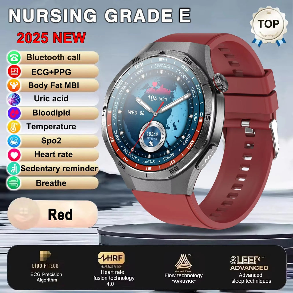 2025 New ECG+PPG Three High treatment Smart Watch Lipids Uric acid Blood pressure Smartwatch Men NFC Sport HD Call Health Clock