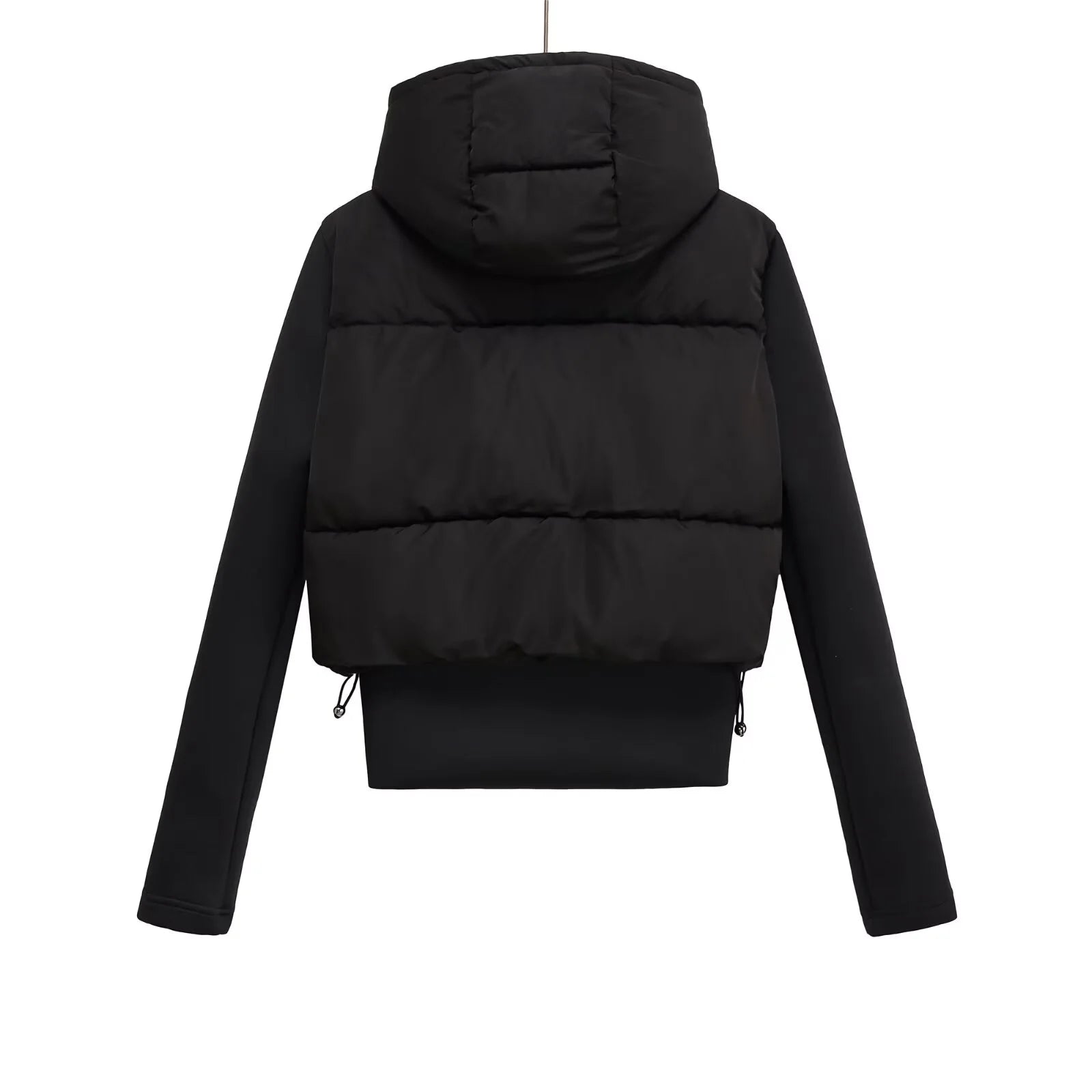 UNIZERA2025 autumn new women's casual fashion slim stretch fabric splicing cotton coat warm hooded cotton coat