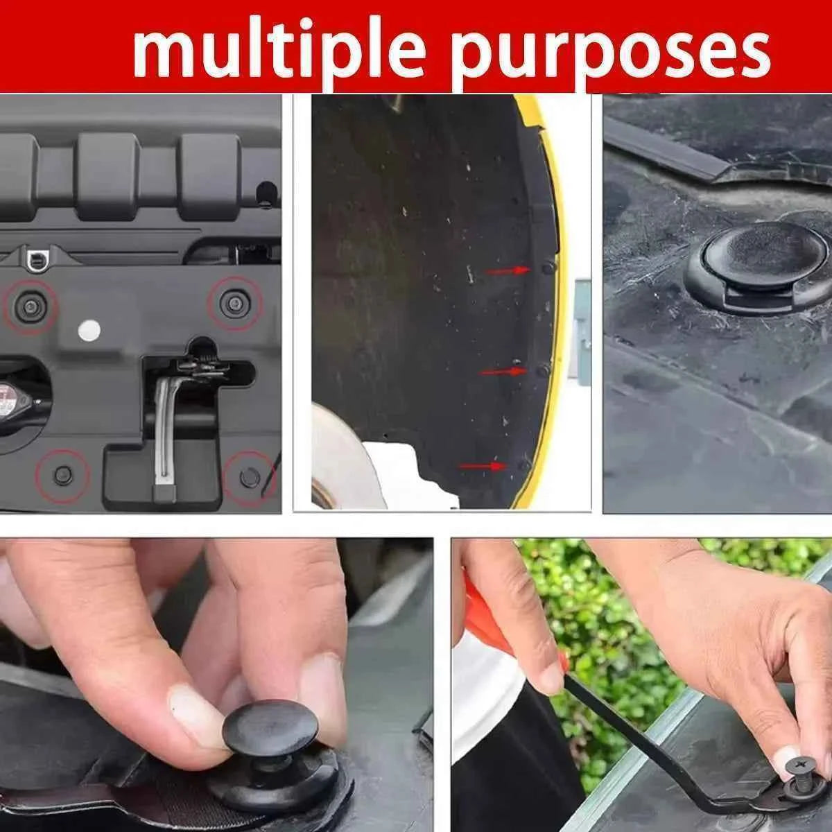 100PCS Automotive Fastener Clip Car Plastic Rivets Fasteners Push Retainer Kit Bumper Door Decorative Panel Retainer Clips