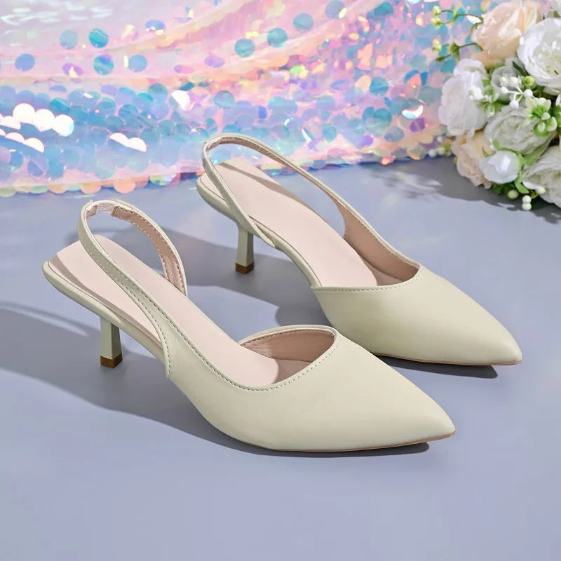 Summer Cover Pointed Toe Women Sandals Fashion High Heel Shoes Ladies Outdoor Elegant Office Slingbacks Sandalias Mujer