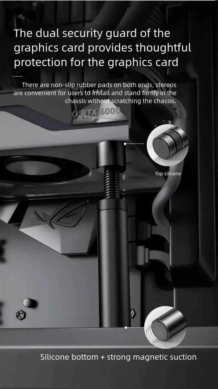 Aluminum GPU Holder Vertical Telescopic Rotating Stand Magnetic Bracket Video Card Holder Graphics Card Bracket Support 27-120mm
