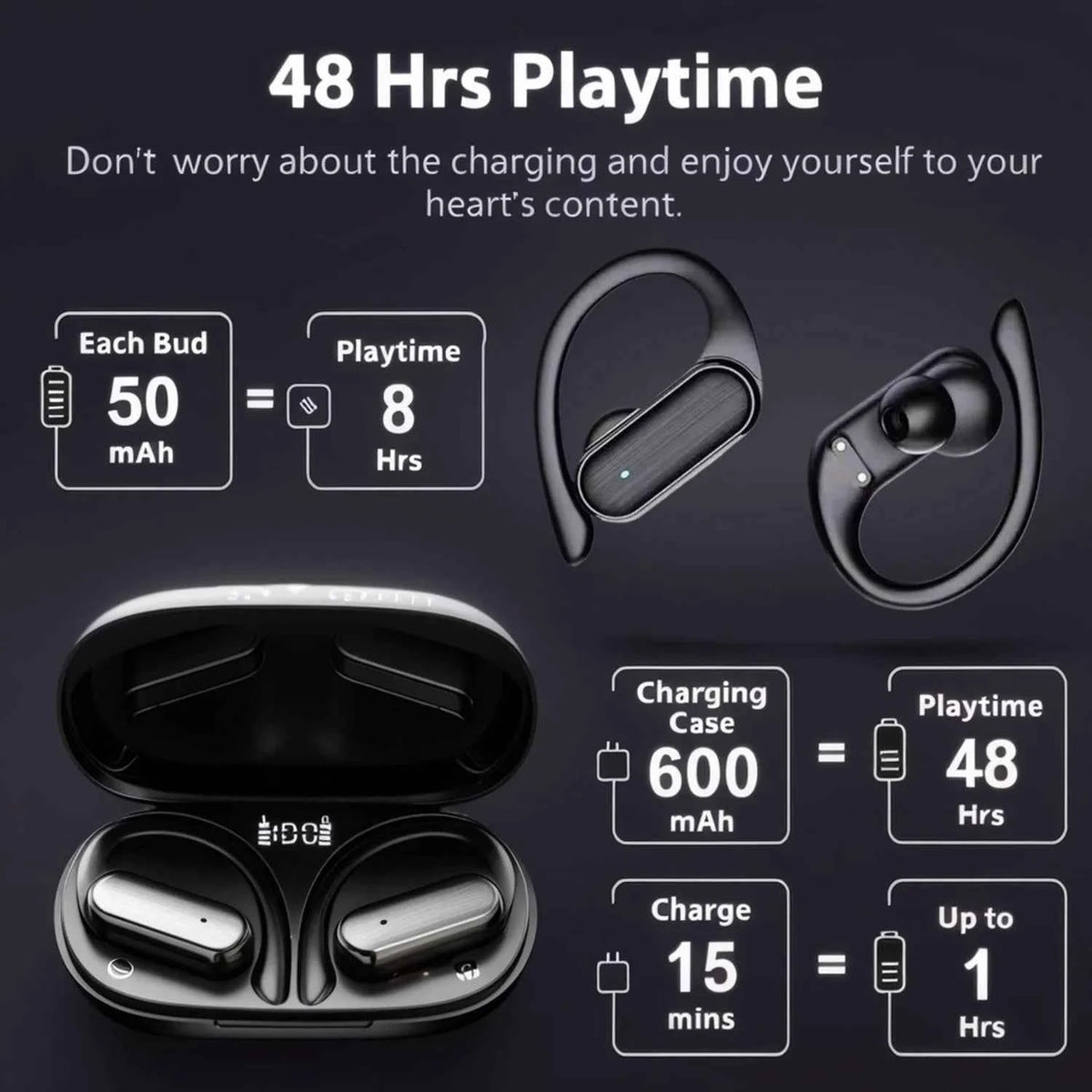 Bluetooth Wireless Earbuds With Mic – HD Sound & Touch