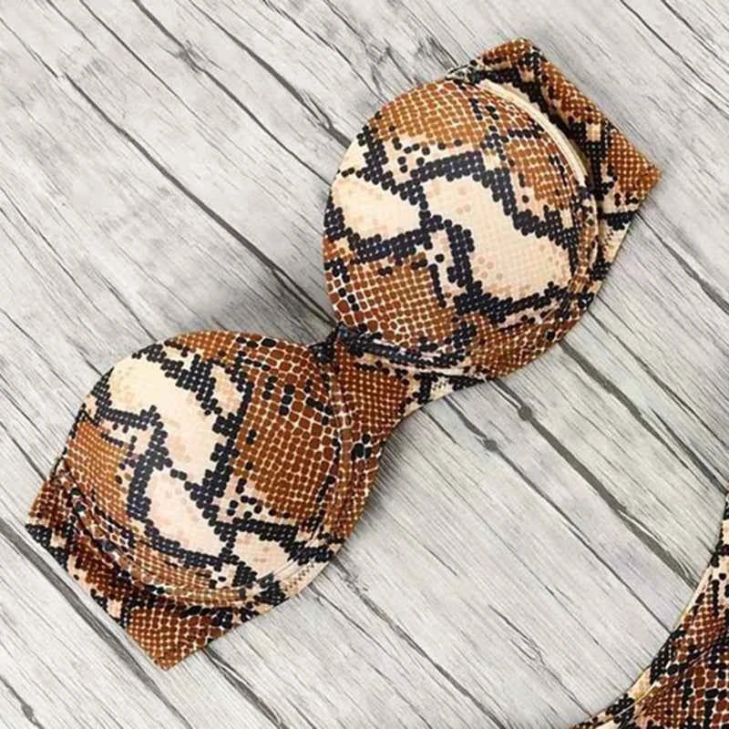 Chic Leopard Print Push Up Bikini Swimsuit Women Sexy G-string Split Micro Bikini 2025 New Spice Girl Bathing Suit 2 Piece Sets