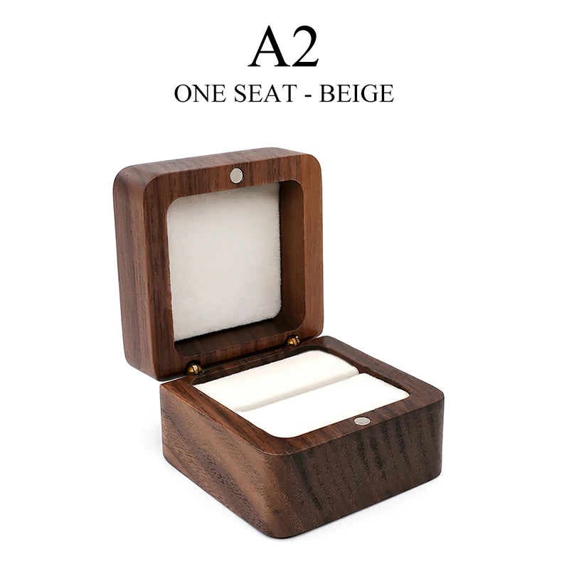 Multi-Layer Jewelry Organizer Box, Wooden Wedding Ring Case With Earring Storage & Gift Packaging