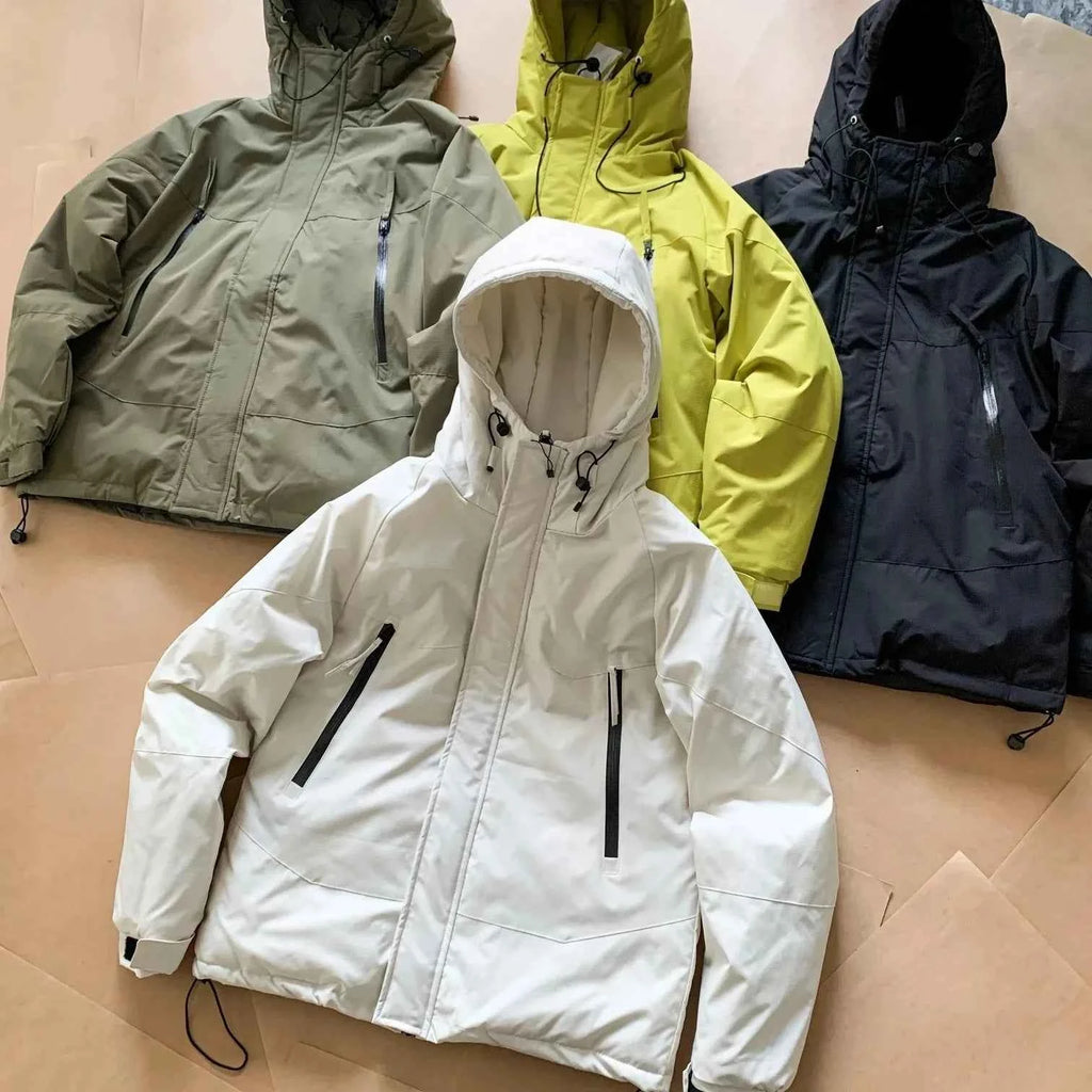Outdoor Autumn and Winter Sports Cycling Fashionable Travel Camping Leisure Three-proof Thick Warm Coat Hooded Cotton Jacket
