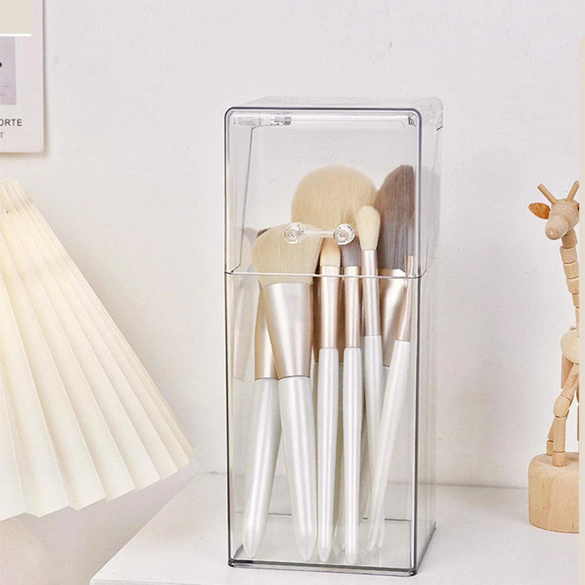 Makeup Brush Storage Box Simple and Transparent Multifunctional Makeup Brush Storage Rack Simple Durable and Practical