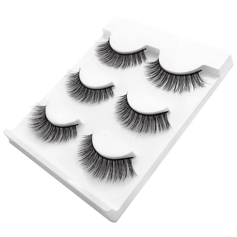 SHIDISHANGPIN 3 pairs 27 styles 3D Faux Mink Hair Soft False Eyelashes Fluffy Wispy Thick Fake Lash Handmade Eyelash Eye Makeup