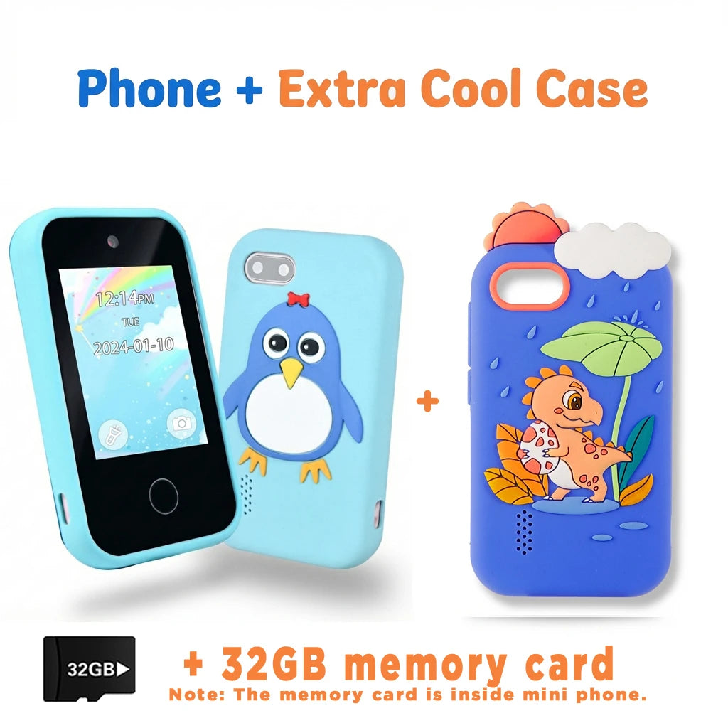 Kids Learning Phone for Girls & Boys 2.8" Touchscreen Dual Camera, Games, Video Player with 32GB SD Card Christmas Birthday Gift