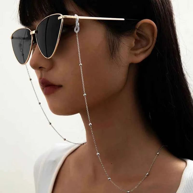 Mask Sunglasses Chains for Women Men Black Ziai Silver Color Alloy Beads Antislip Chains Fashion Eyewear Accessories Wholesale