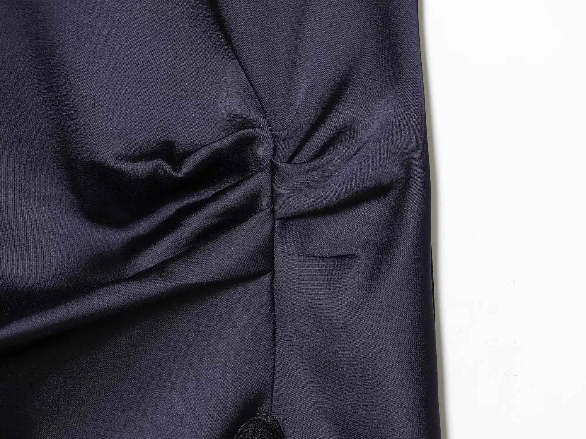 BSAY Satin dresses women's clothing fashion back zip hem lace patchwork slit sexy nightclub mini dress chic French Evening