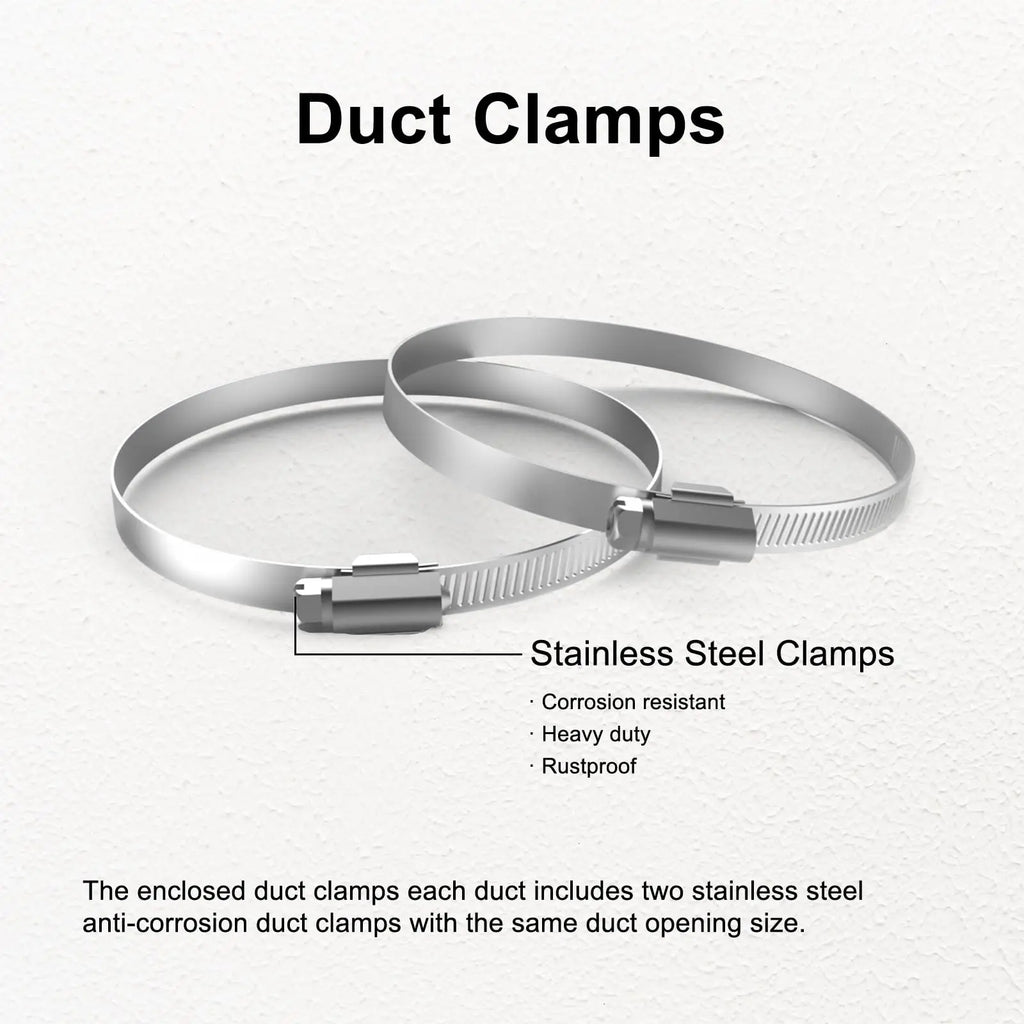 4 inch Dryer Vent Hose with 2 Stainless Steel Clamp Air Ducting Heavy-Duty Flexible Exhaust Pipe Kitchen