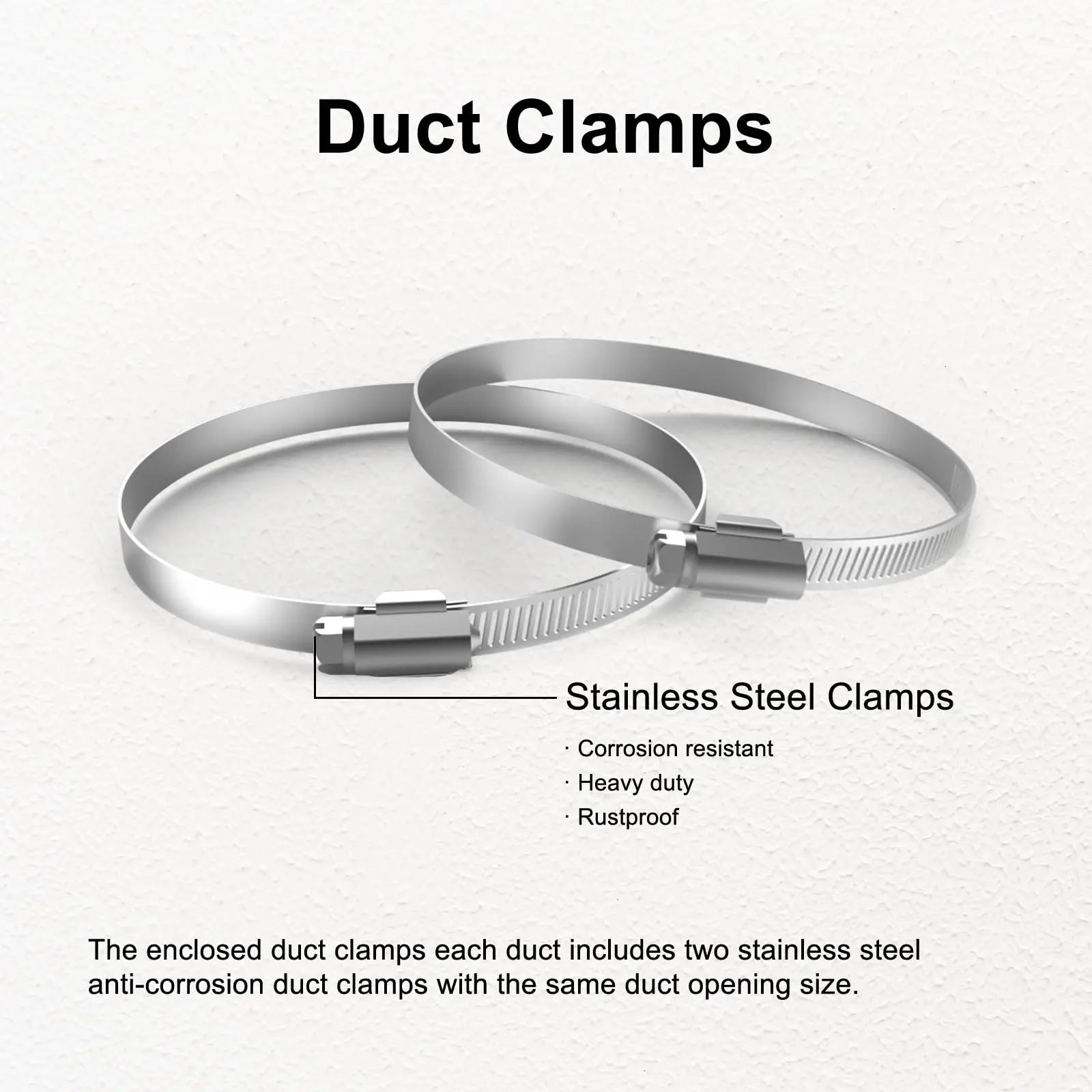 4 inch Dryer Vent Hose with 2 Stainless Steel Clamp Air Ducting Heavy-Duty Flexible Exhaust Pipe Kitchen