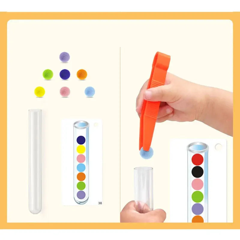 Color Sorting Toy Rainbow Plush Ball Matching Set Preschool Math Counting Kids Educational Stacking Matching Games