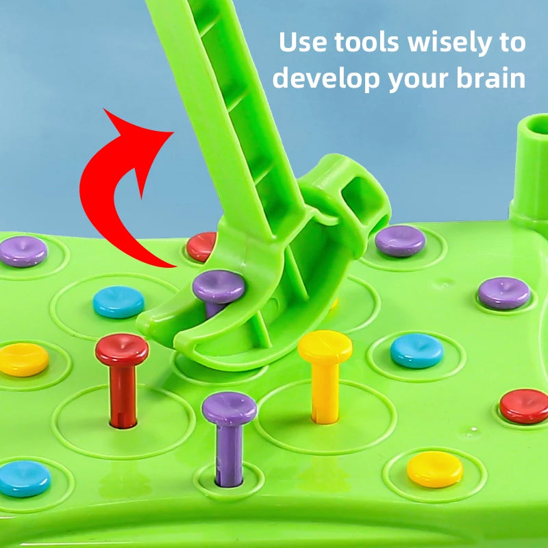 Kids Nail Hammering Game Toy - Parent-Child Interactive Percussion Toy for Fine Motor Skills, Concentration & Hand-Eye Coordina