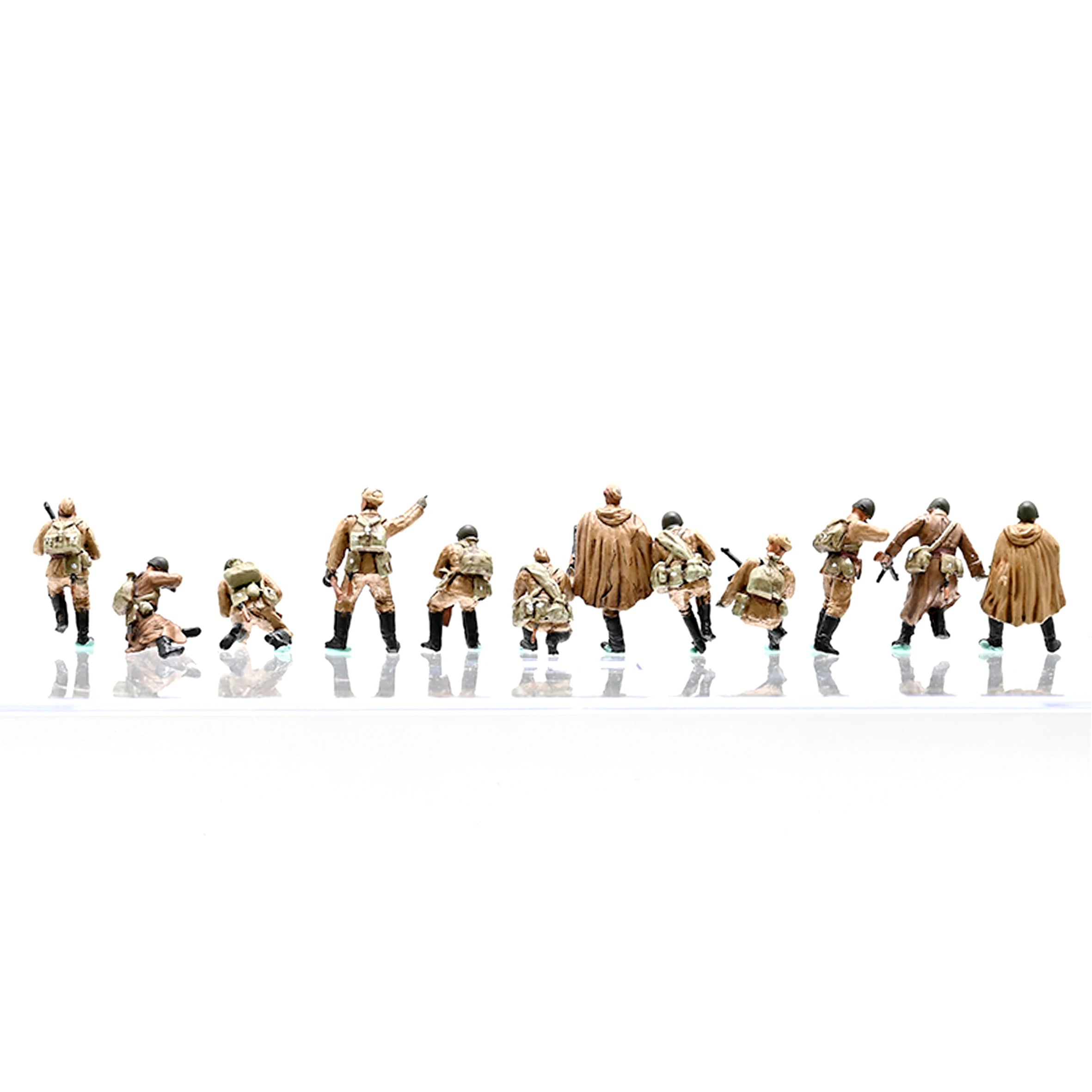 1/72 3R WW2 Soviet Infantry Combat Team Model (12 people) Colored Finished Soldier Model Excluding tank scene model