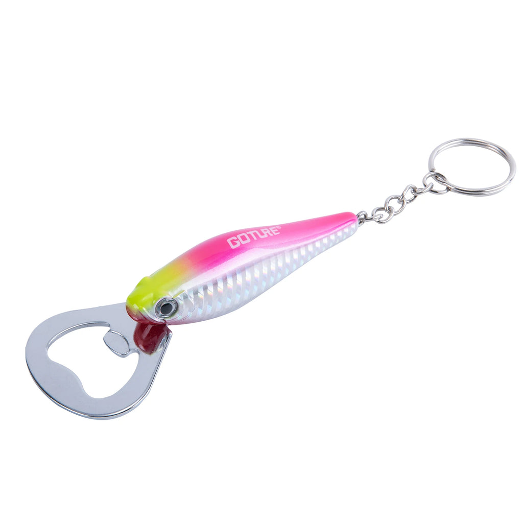 Goture Durable Beer Bottle Opener Fishing Lure Shape Key Design Stainless Steel Flat Speed Bottle Cap Opener for Kitchen Tool