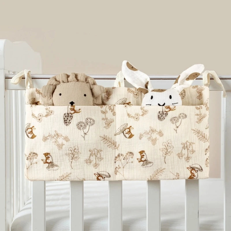 Baby Bedside Storage Bag Cribs Multifunctional Hanging Organizer Pocket for Drool Bibs Toy Diaper Baby Cribs Storage Bag