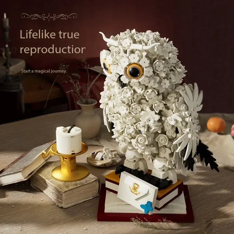 1239PCS+ Magic Owl Building Blocks Decoration Flower Owl Model Bricks Creative Kids Educational DIY Assembly Toys Holiday Gifts