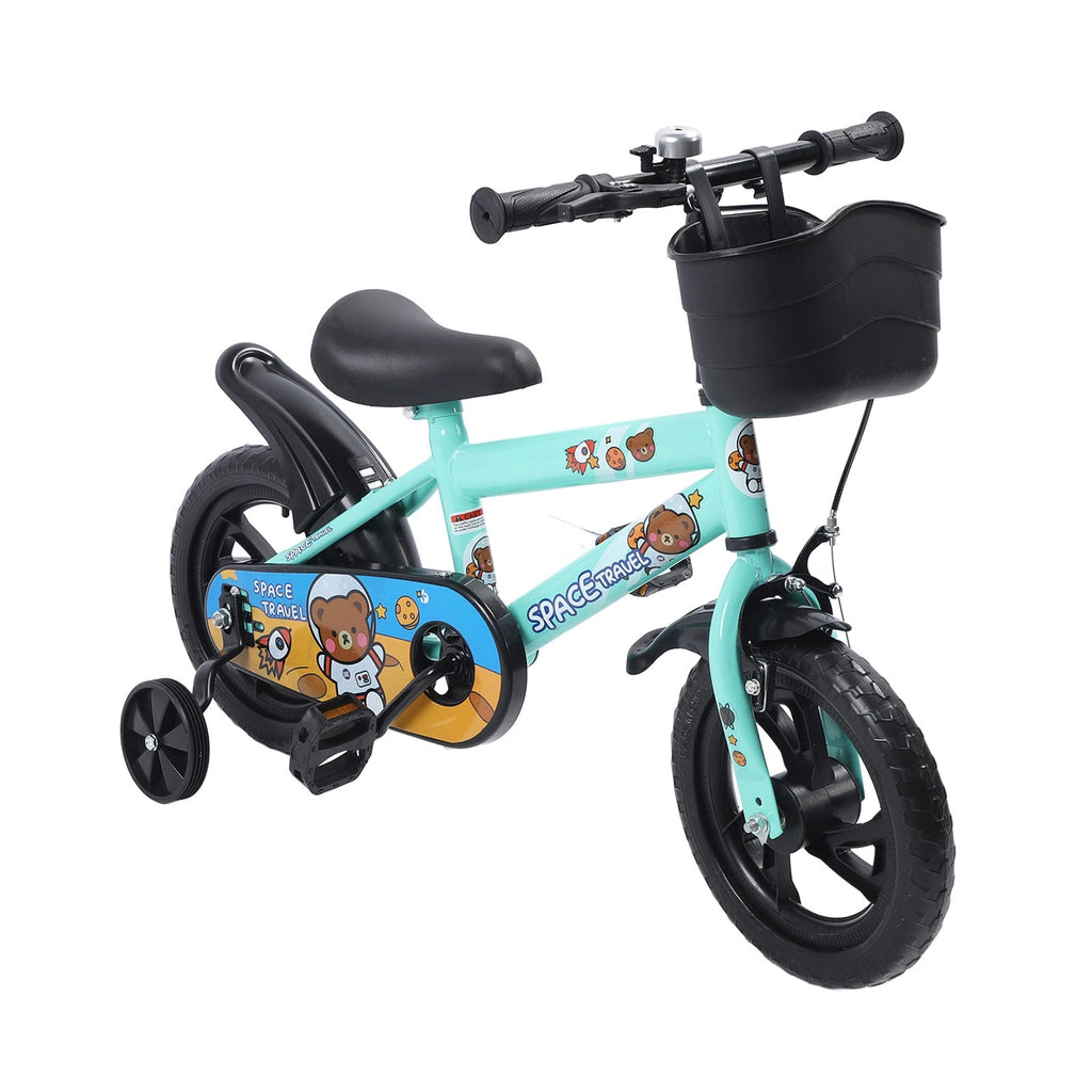 Kids Bike Prevent Foot Stuck Stable Structure Elastic Cushion Children Bike with Training Wheels for Ages 3‑6 Years