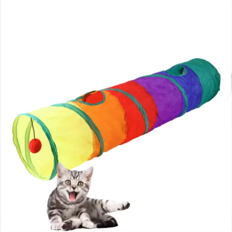 Hot Foldable Cat Tunnel Tube Interactive Fun Kitty Training Toy Boredom Buster for Puppy Kitten Pet Supplies Cat Accessory