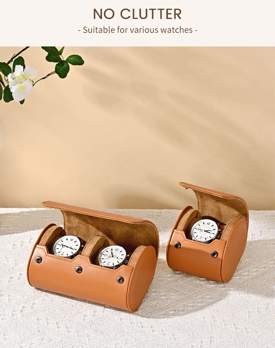 WoodTen Portable Jewelry Box Jewelry Organizer Roll 1 2 3 slot Watch Storage Box With Pillow Wristwatch Bag Gift Box Watch Case