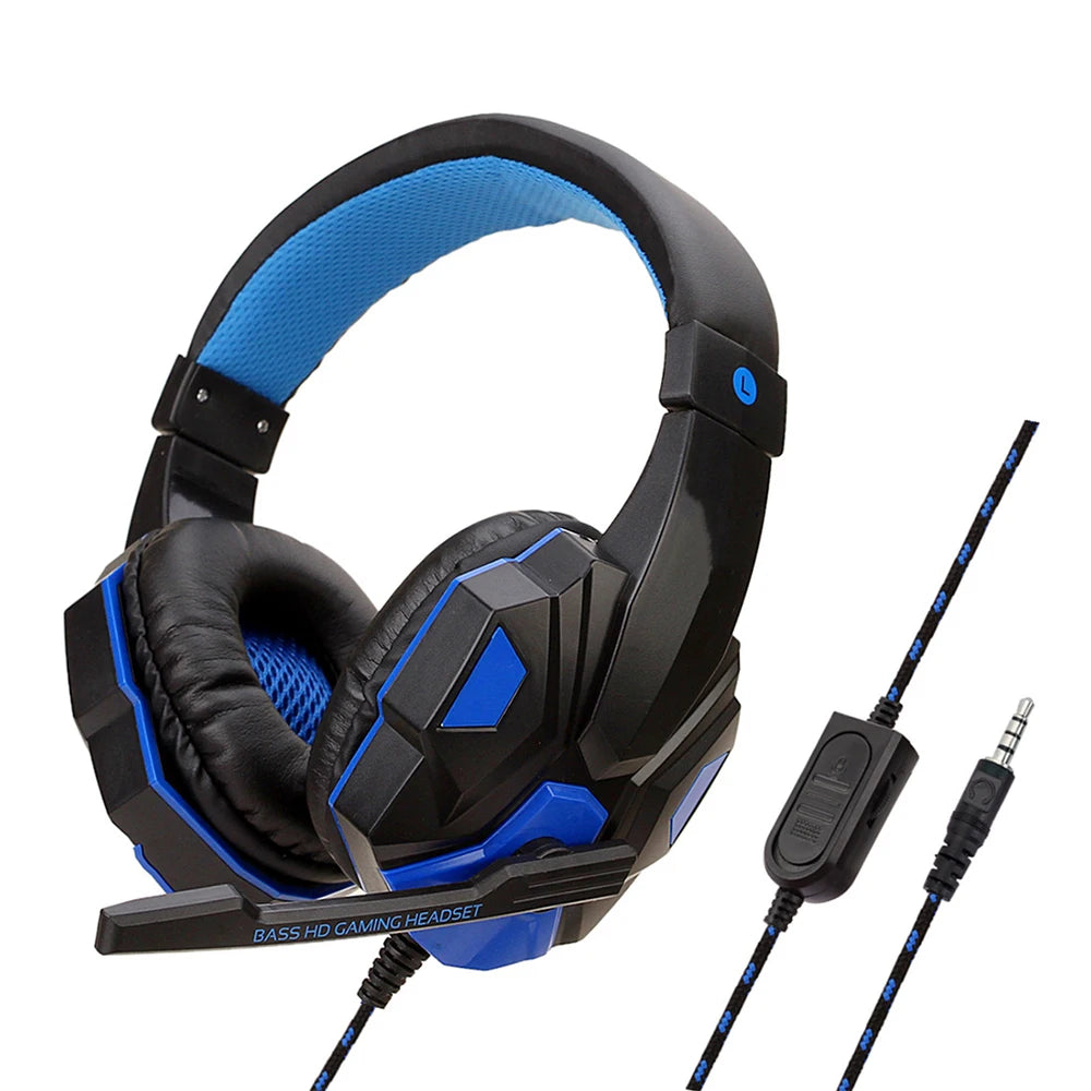 Blue Color Wired Gaming Headset With 120° Mic – Multi-Platform 3.5mm