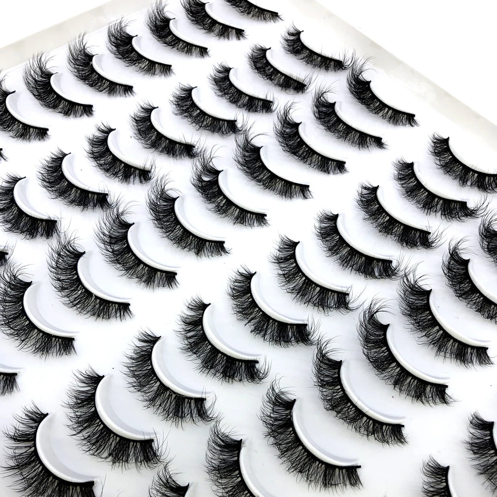 HBZGTLAD 30/40 pairs of natural long 3D artificial mink false eyelashes false eyelashes makeup set mink eyelashes extended eyela