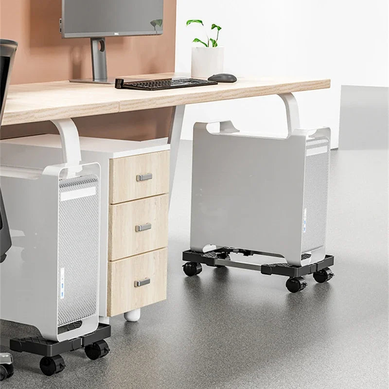 Computer Tower Stand, Adjustable Mobile CPU Stand,  Pc Floor Riser Stand，CPU Holder PC Tower Stand with Rolling Caster Wheels