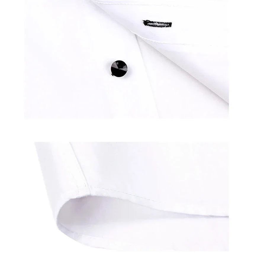 Men's Dress Shirts with New Stretch and Anti-Wrinkle Technology, Long Sleeve Business Blouse for Slim Fit Camisa Social