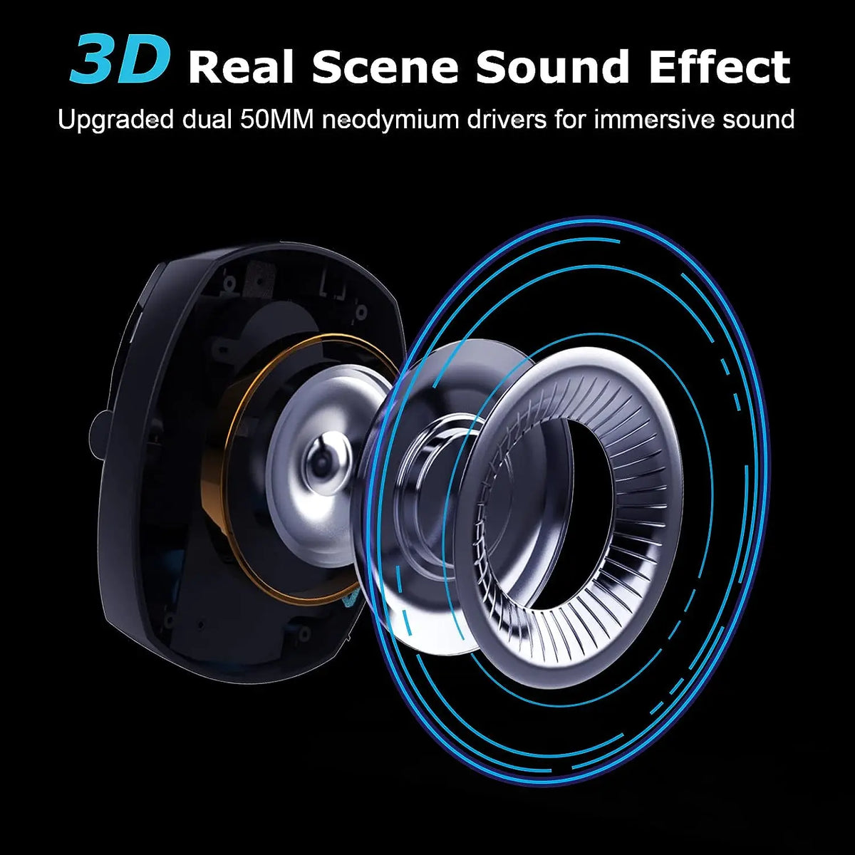 Wireless Gaming Headset With 3 Modes And Detachable Mic