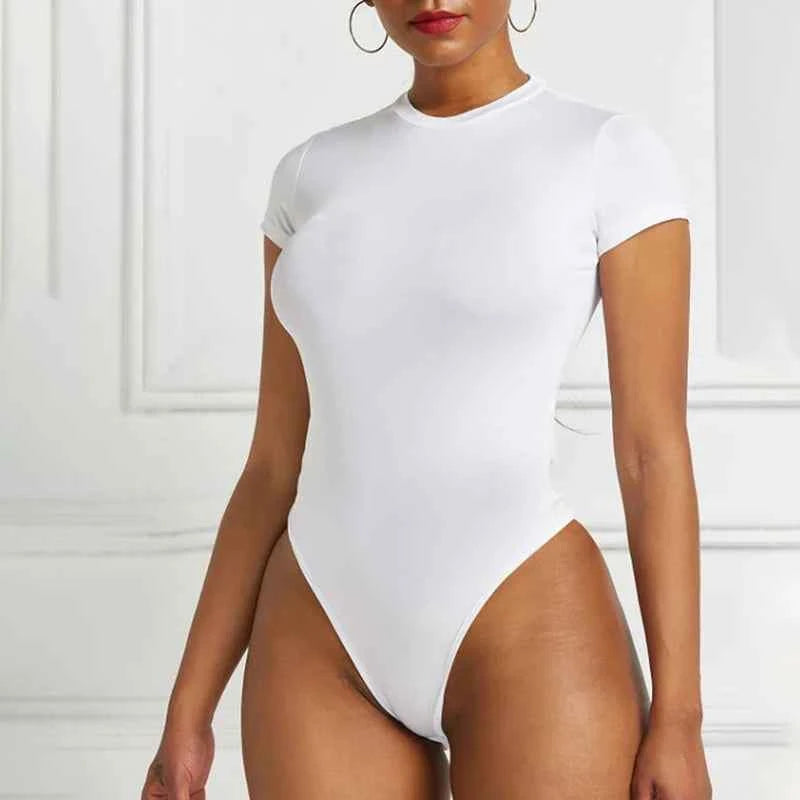 Women's Tops Summer Bodysuit Daily Irregular Breathable Fashion Lady Jumpsuit Top Sexy T-shirts Solid Color Bottom Layer Shirt