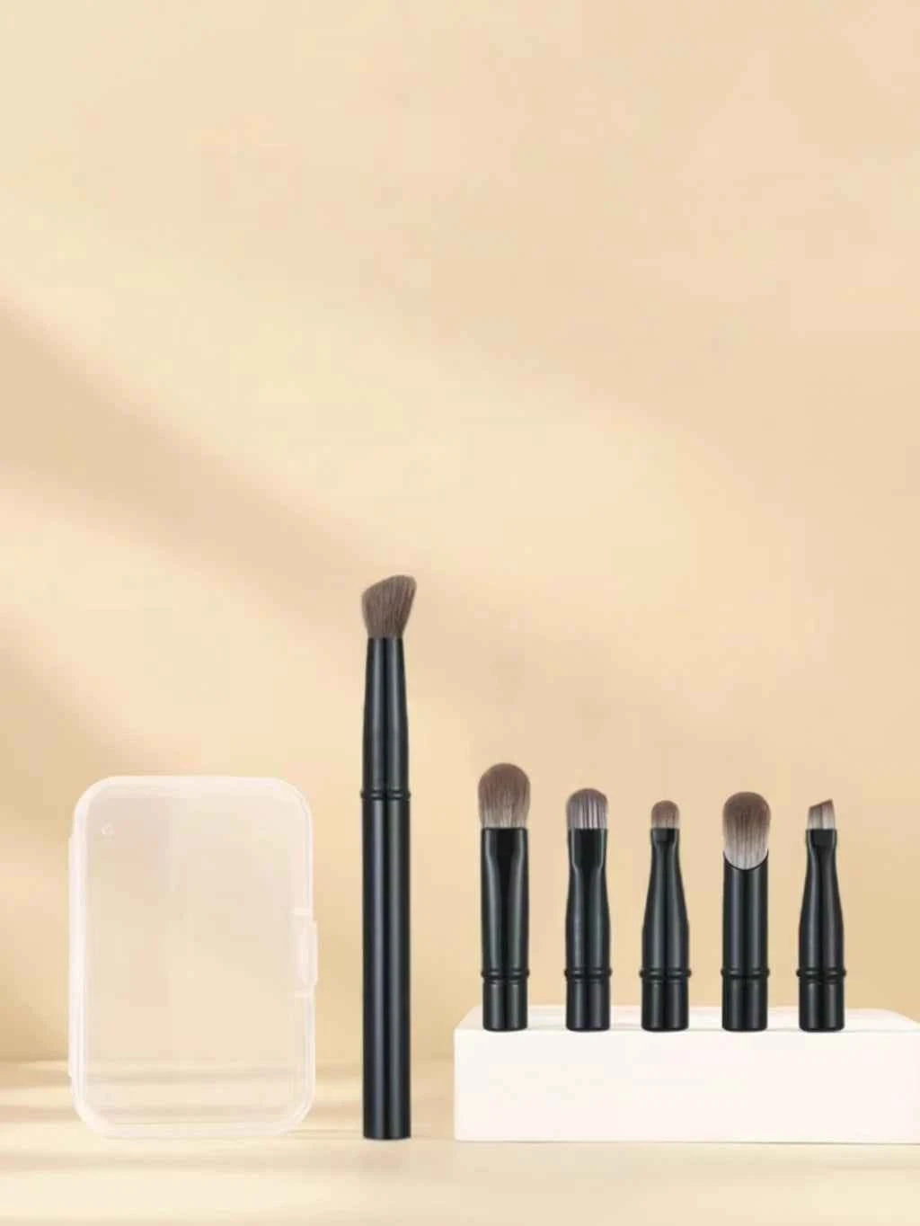 6-Pack Portable Makeup Brush Replacement Brush Head Nose Shadow Brush Travel Set
