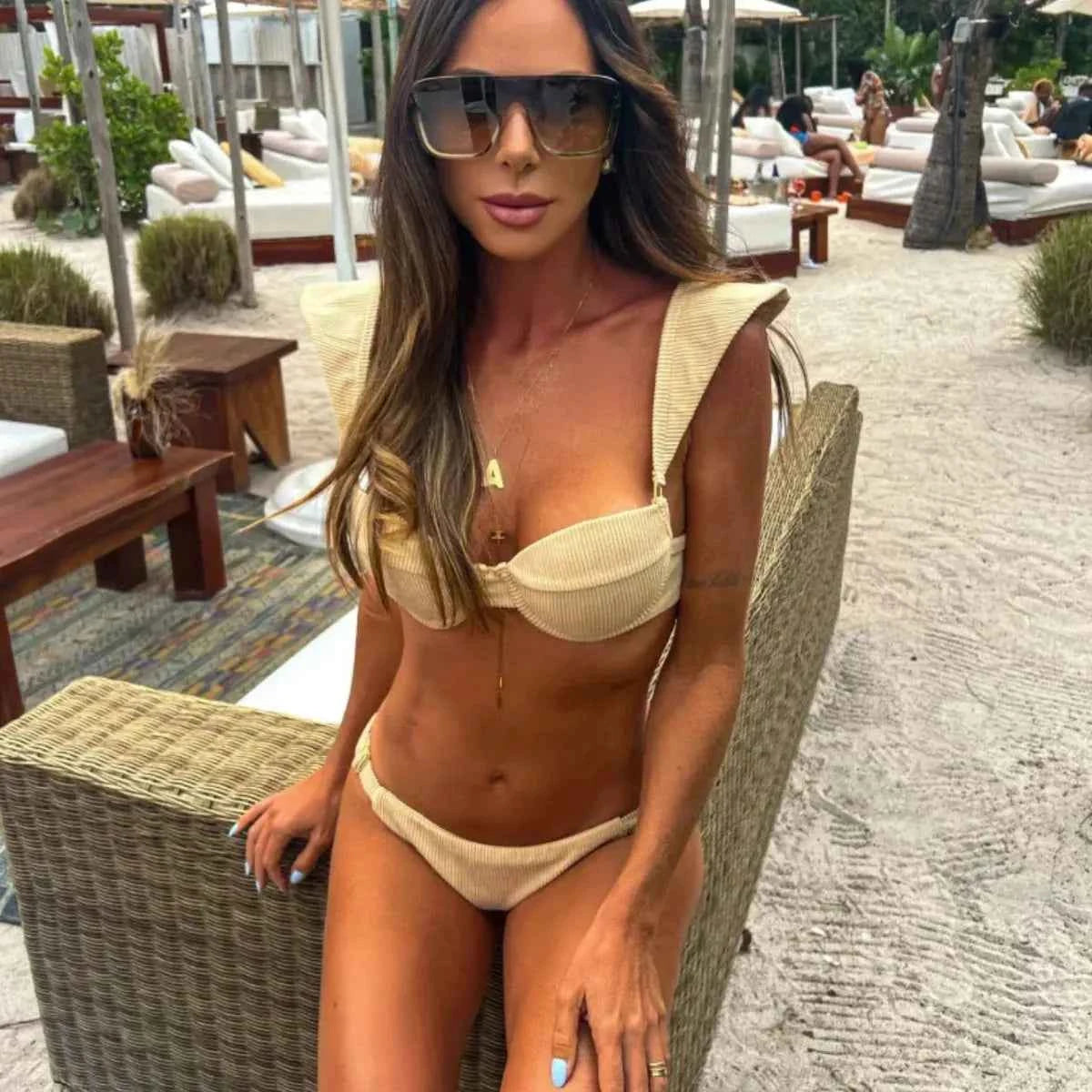 2026 New Sexy Women Three Piece Bikinis Set With Pants Bra See Through Beach Pants Swimsuit Summer Female Vacation Beachwear