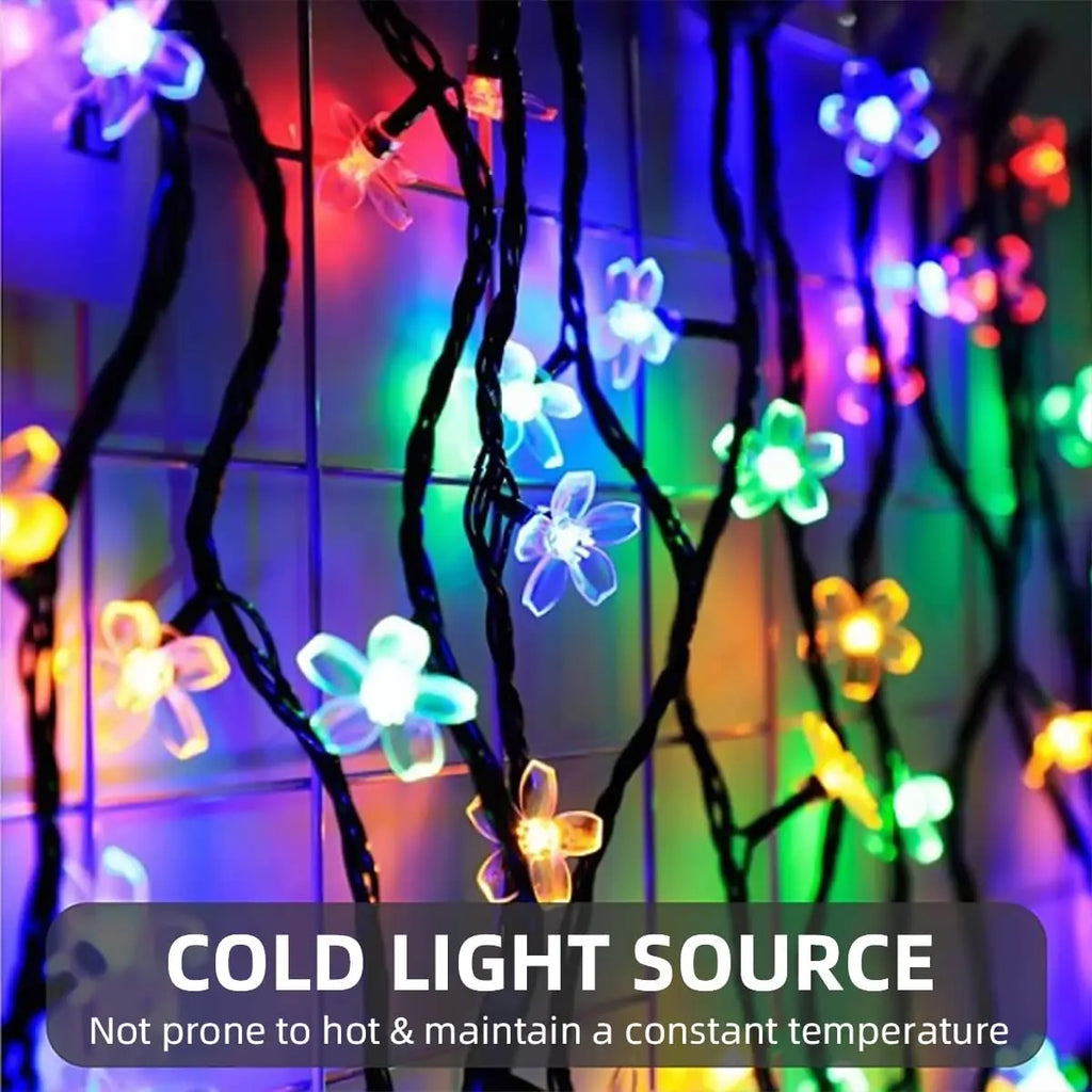 Solar Garden Lights Outdoor Solar Flower String Lights Solar Outdoor Lights Waterproof  Flower Lights Garden Decoration Outdoor