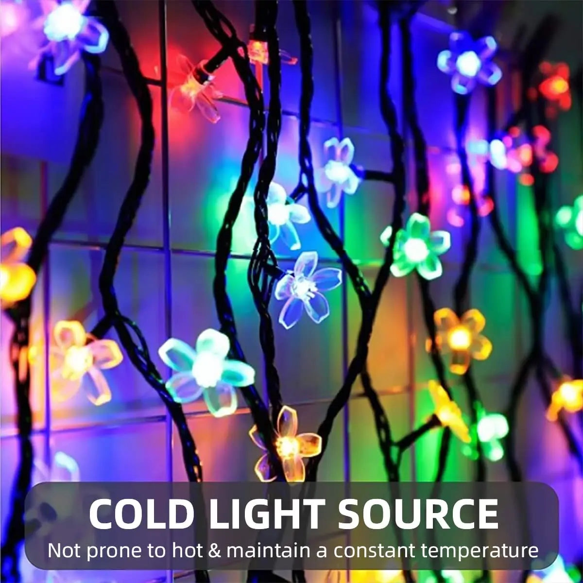 Solar Garden Lights Outdoor Solar Flower String Lights Solar Outdoor Lights Waterproof  Flower Lights Garden Decoration Outdoor