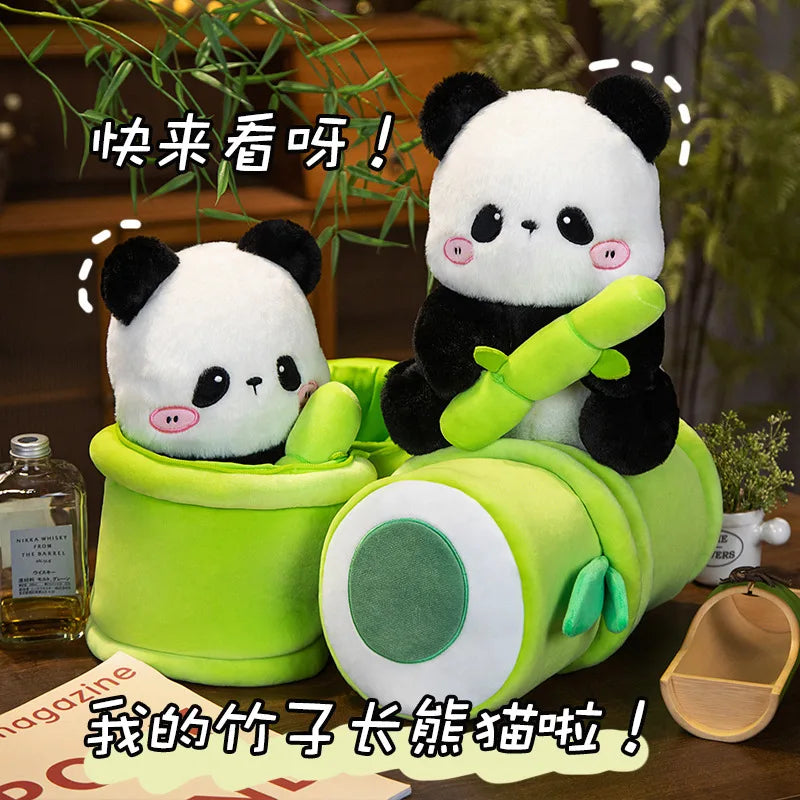 2 in 1 Cute Bamboo Panda Plush Toy Kawaii Stuffed Animal  Panda Plushie Doll Pillow
