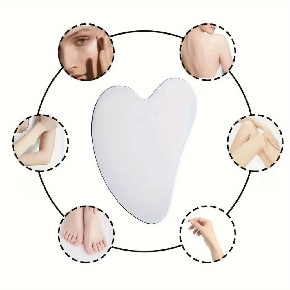 Stainless Steel Facial Thin Gua Sha Tool Ergonomic Design for Improved Blood Circulation & Wrinkles Durable Skincare Tool