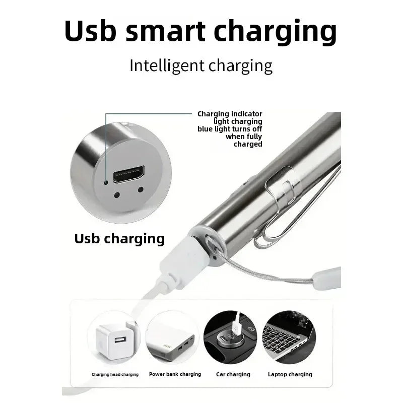 Mini Portable Medical Handheld LED Pen Light Flashlight USB Rechargeable Dental Nurse Flashlight, Rechargeable