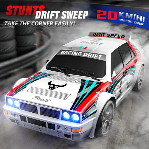 2025 New 4WD RC Car 1:24 Scale Four-wheel Drive Drift With Two Speed Settings 20 km/h LED Light Children Toys Rechargeable SG204