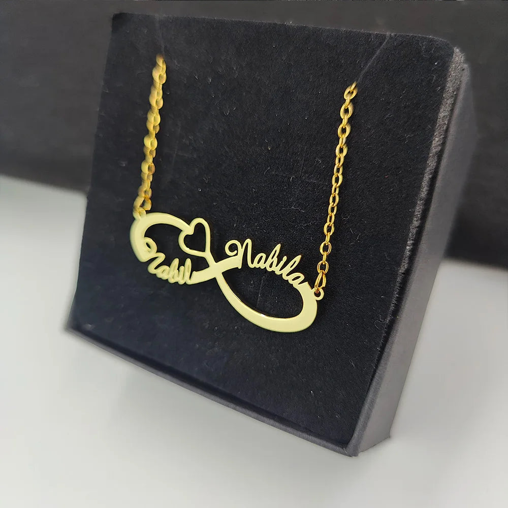 Customized Name Necklaces Personalised for Women Stainless Steel Personalized Necklace Letter Heart Butterfly Pendant Jewelry