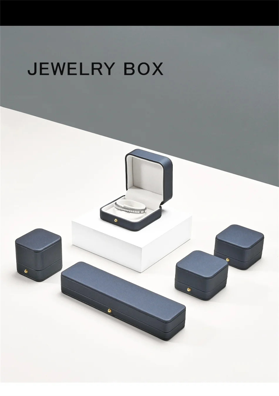 WoodTen Ring Jewelry Box PU Leather Jewelry Organizer Ring Earring Box Necklace Pendant Box Proposal Engagement Wedding Gift Box