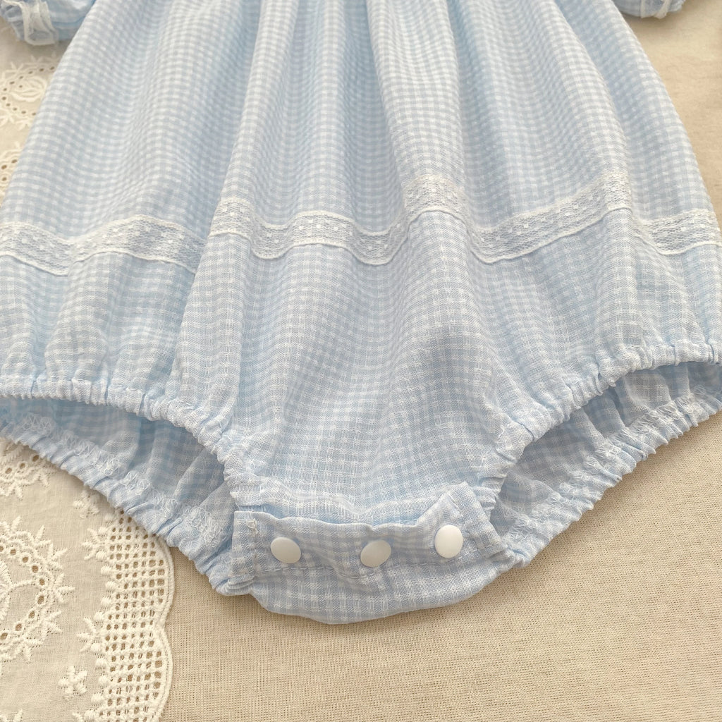 2026 Summer Baby Girl Embroidered Collar Bodysuits 0-24M Baby Girl Romper Newborn Short Sleeved Baby Girl Yellow Jumpsuit