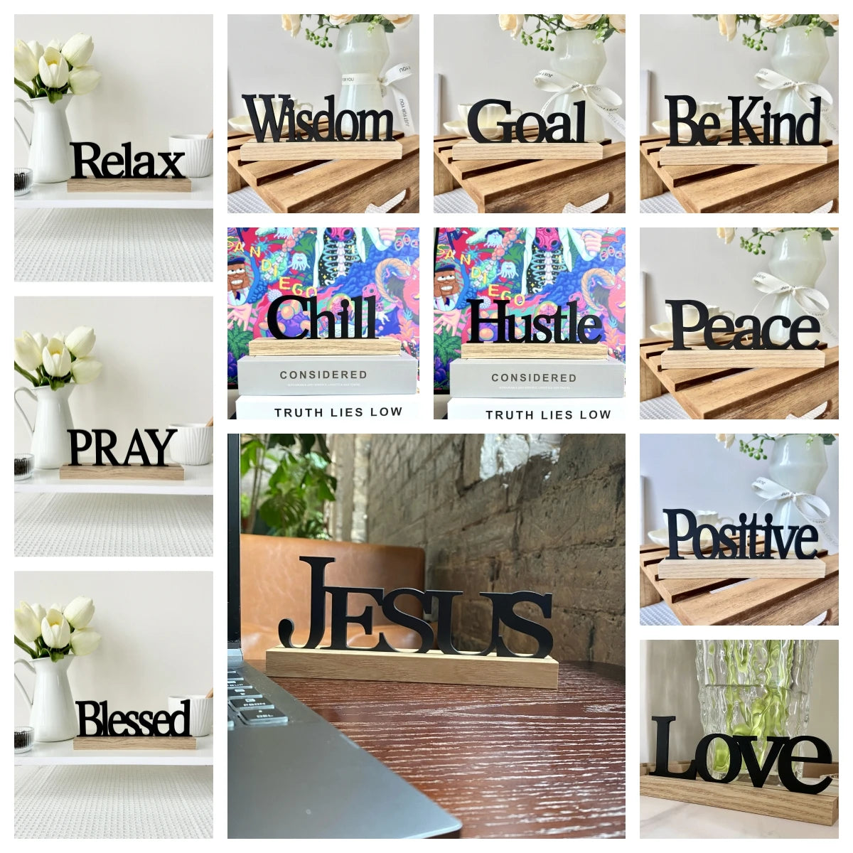 Wooden inspirational home decoration farmhouse dining table home decoration living room office decoration