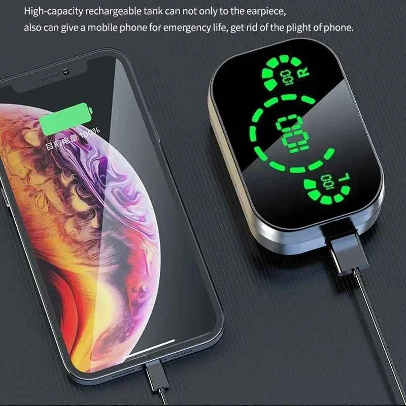 Wireless Bluetooth Earbuds With Mic – LED Display Case