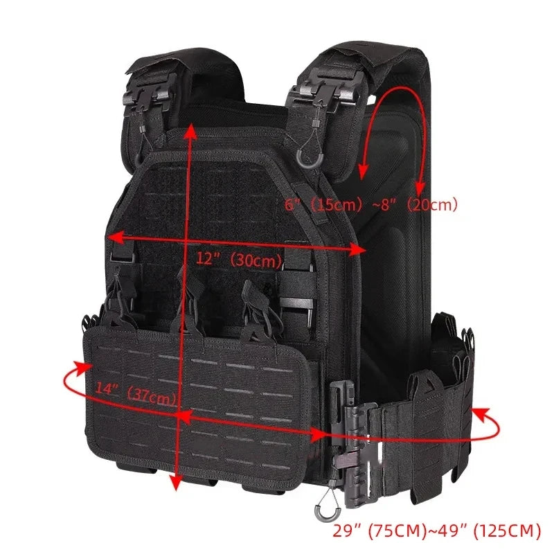 YAKEDA Tactical Vest 6094 Fast detachable light laser cut outdoor hunting black gear carry vest of high quality 1000D nylon