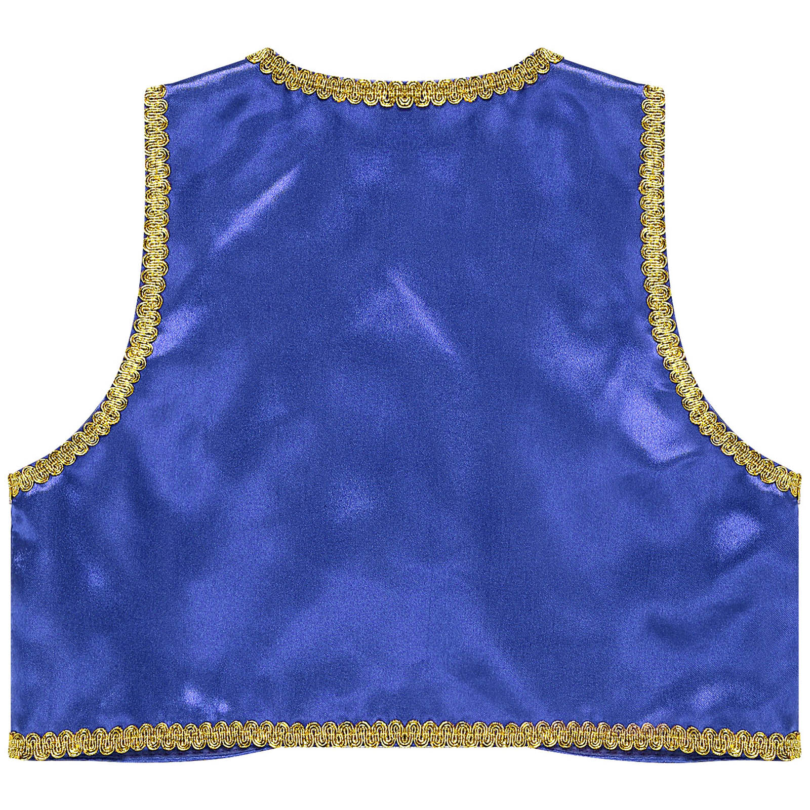 Children Boys Arabian Prince Costume Genies Vest Open Front Golden Genies Waistcoat for Party Halloween Cosplay Fancy Dress Up